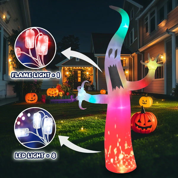 12 FT Halloween Inflatable Ghost, Huge Scary Spooky Design with Built-in LEDs, Outdoor Yard Decoration