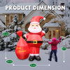 8 FT Inflatable Christmas Santa with Red Gift Sack – Built-in LED Weatherproof Holiday Yard Decoration for Festive Indoor & Outdoor Display