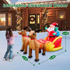 6.9ft Long Christmas Inflatable LED Lighted Santa on Yellow Sleigh with Reindeers and Gift Boxes Blow up Outdoor Yard Decoration