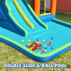 Action Air Water Slide, 7-in-1 Inflatable Bounce House with Large Pool, Extra Bouncing Area with Basketball Hoop, Large Bouncy Area 64x62 inch, Double Slide with Water Spray for more Fun