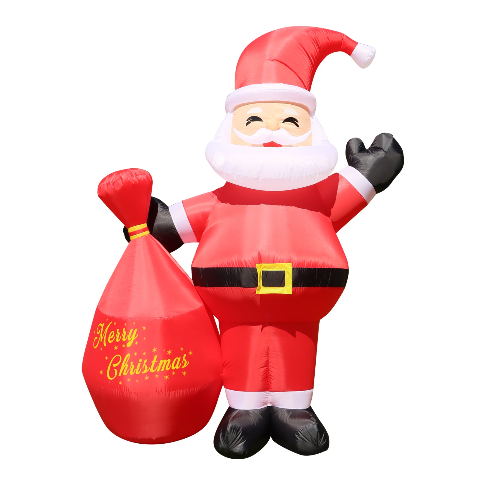 8 FT Inflatable Christmas Santa with Red Gift Sack – Built-in LED Weatherproof Holiday Yard Decoration for Festive Indoor & Outdoor Display